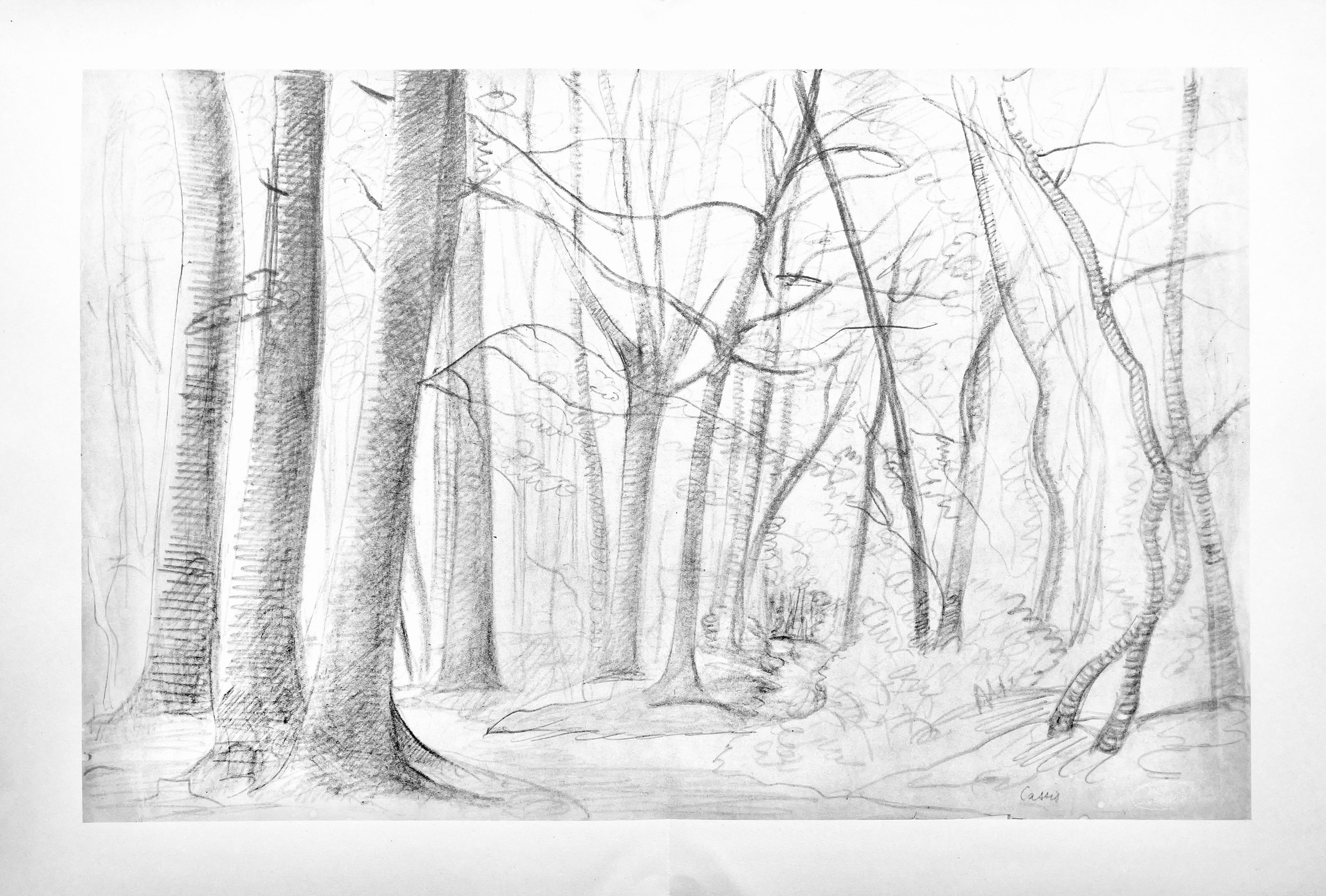 This exquisite lithograph after Andre Derain (1880–1954), titled Sans titre (Untitled), originates from the 1957 folio Derriere le miroir, No. 94–95. Published by Maeght Editeur, Paris, under the direction of Aime Maeght, and printed by Imprimerie