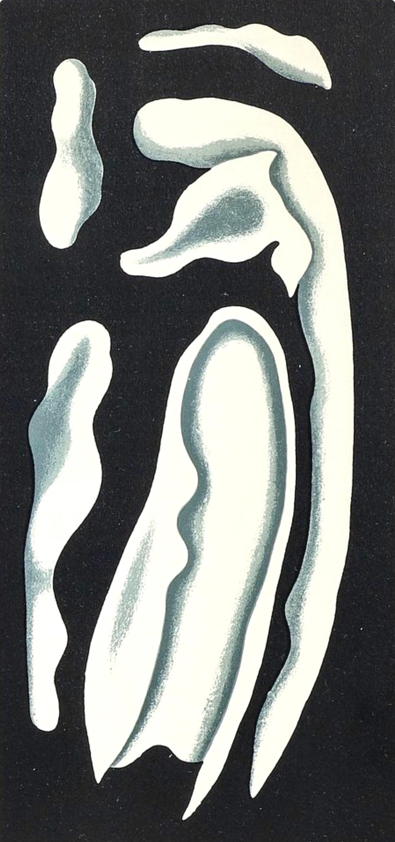 Léger, Komposition, Derrière le miroir (nach) (Schwarz), Abstract Print, von Fernand Léger