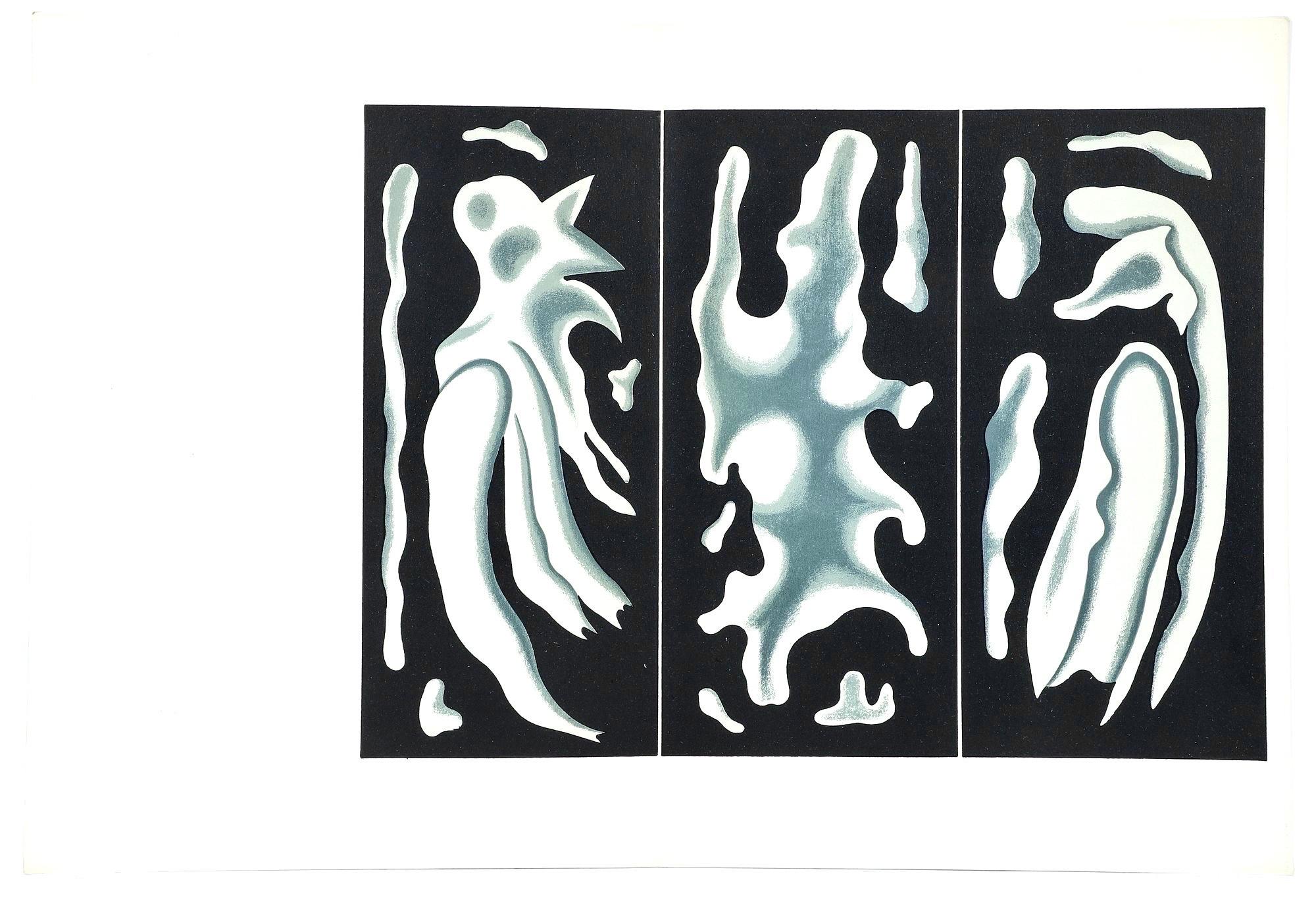 Lithographie auf Velinpapier. Beschriftung: Unsigniert und nicht nummeriert, wie ausgegeben. Guter Zustand, mit Mittelfalte, wie ausgegeben. Anmerkungen: Aus Derrière le miroir, Nr. 107-108-109, 1958. Herausgegeben von Aimé Maeght, Éditeur, Paris;