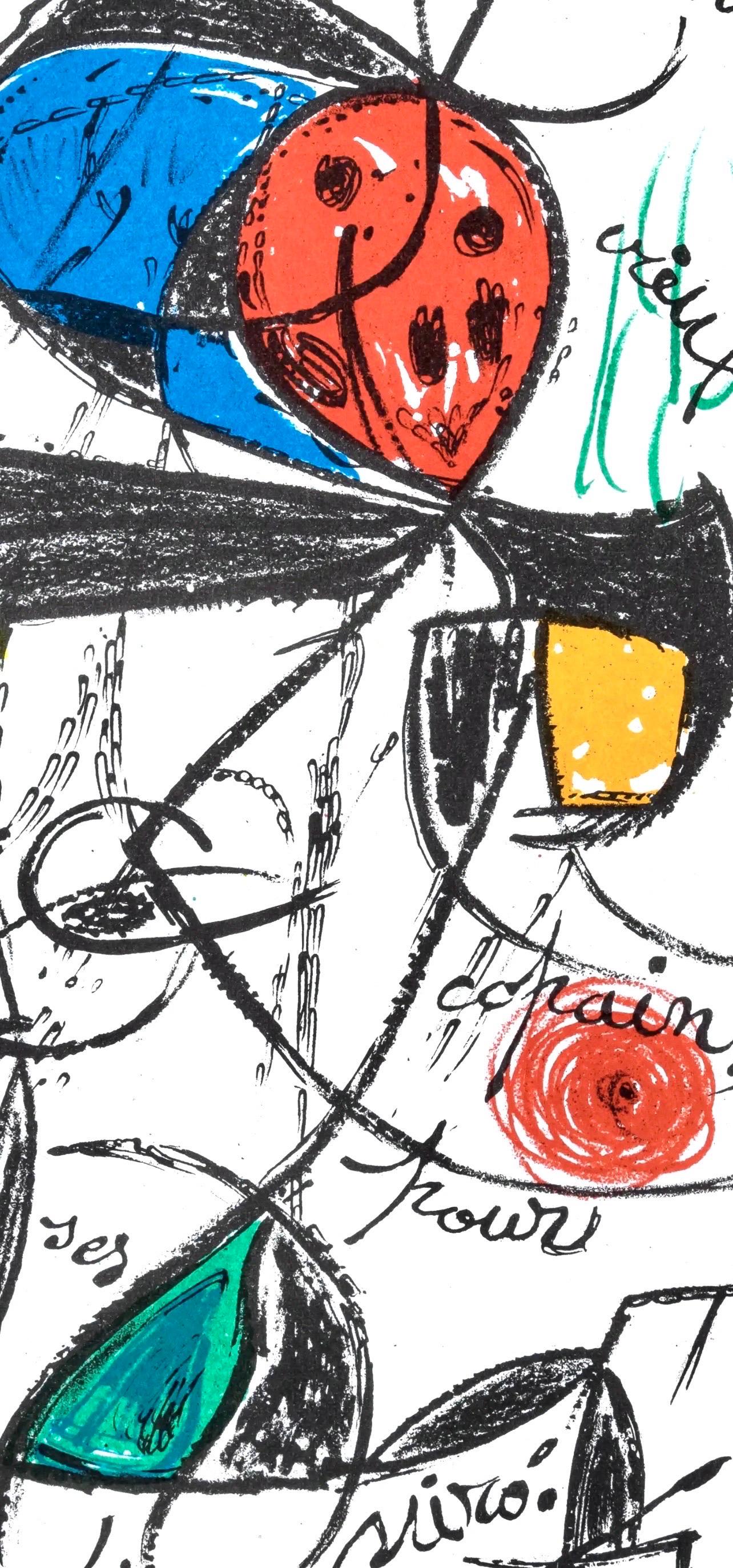 Joan Miro, For Fernand Mourlot, from XXXIIe Festival d'Avignon, 1978 (after) - Print by Joan Miró