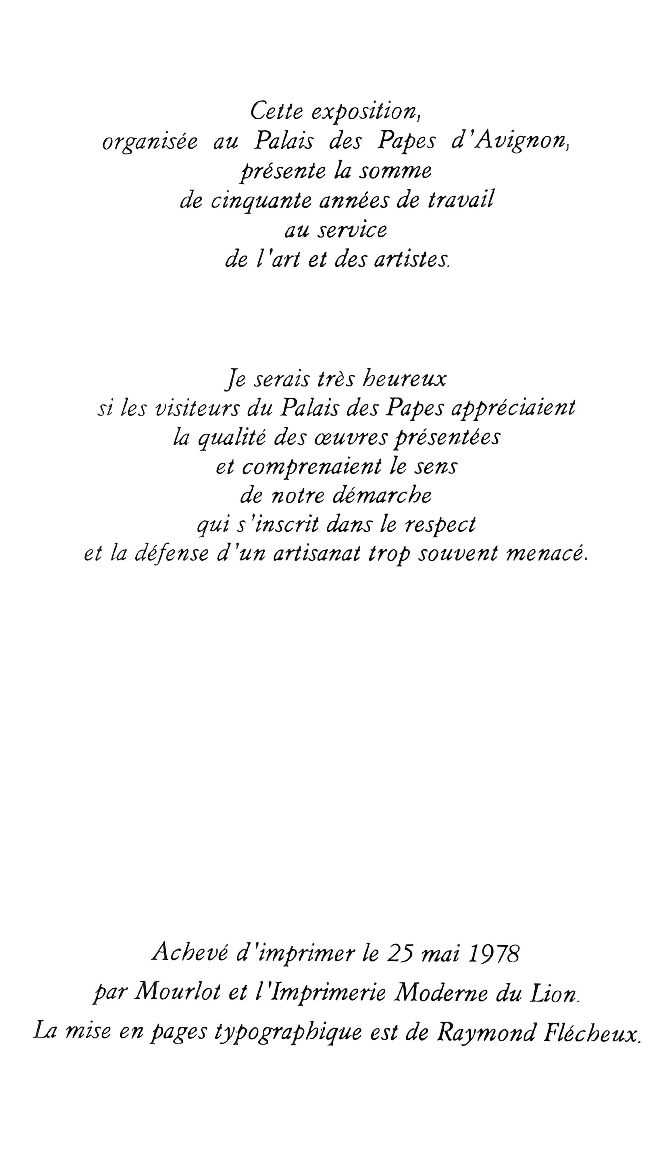 Joan Miro, For Fernand Mourlot, from XXXIIe Festival d'Avignon, 1978 (after) For Sale 1