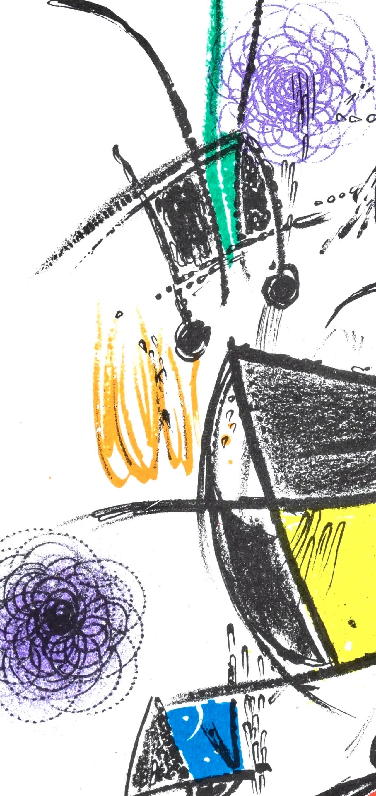 Joan Miro, For Fernand Mourlot, from XXXIIe Festival d'Avignon, 1978 (after) - Black Landscape Print by Joan Miró