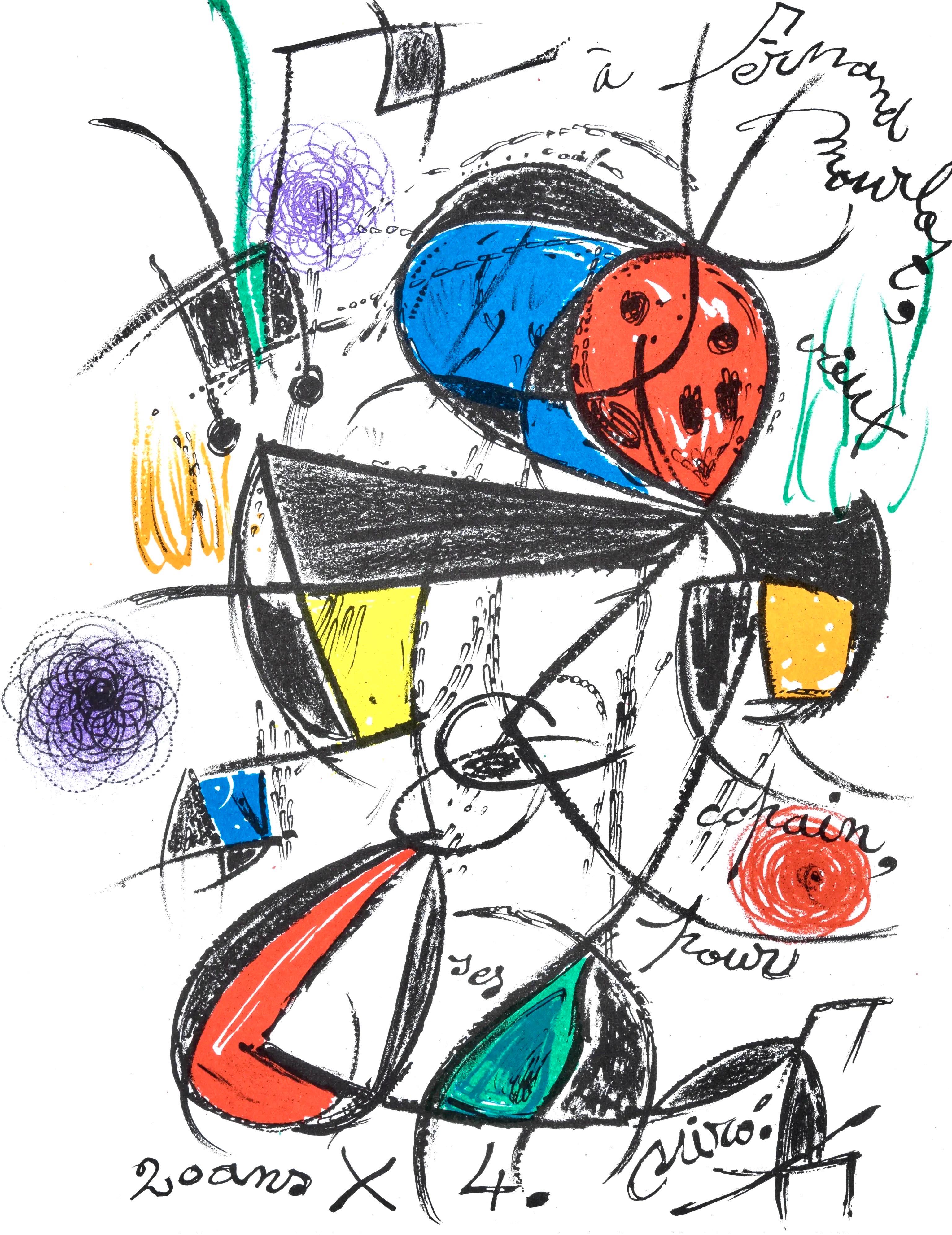 Joan Miró Landscape Print - Joan Miro, For Fernand Mourlot, from XXXIIe Festival d'Avignon, 1978 (after)