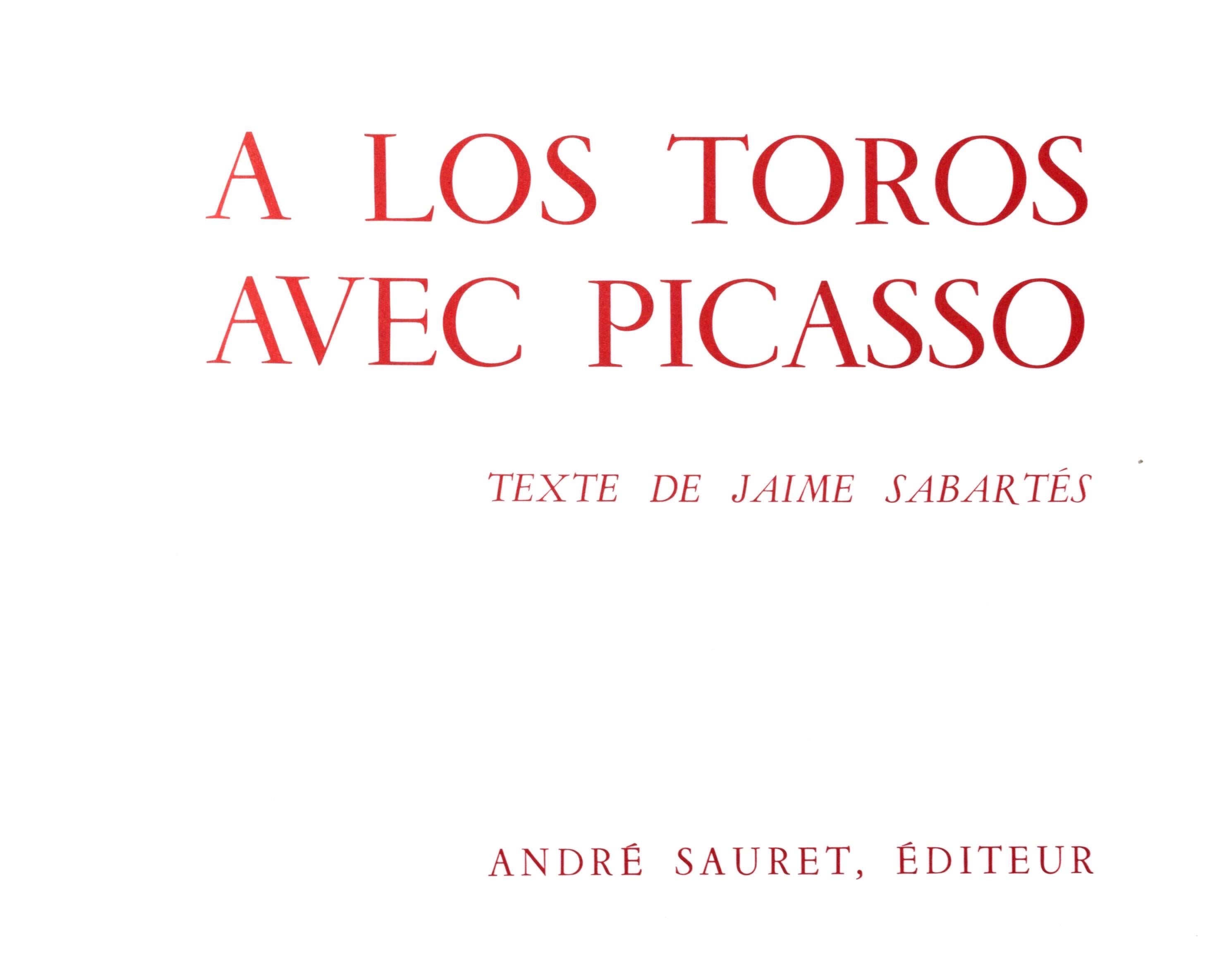 Lithographie in vierundzwanzig Farben auf Velinpapier. Unsigniert und nicht nummeriert, wie ausgegeben. Guter Zustand. Anmerkungen: Aus dem Band, A Los Toros Avec Picasso, 1961. Herausgegeben von André Sauret, éditeur, Paris; gedruckt von Mourlot