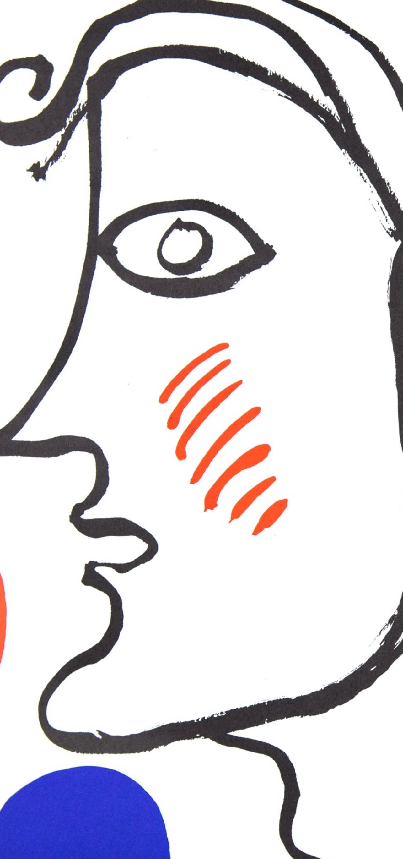 Composition, Derrière le miroir - Gris Abstract Print par Alexander Calder