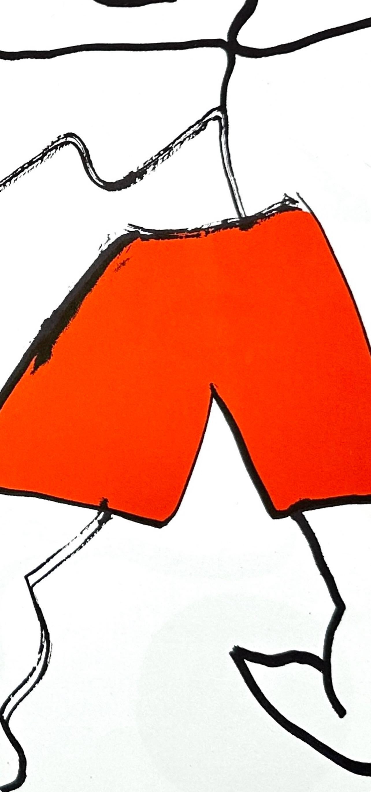 Composition, Derrière le miroir - Gris Figurative Print par Alexander Calder