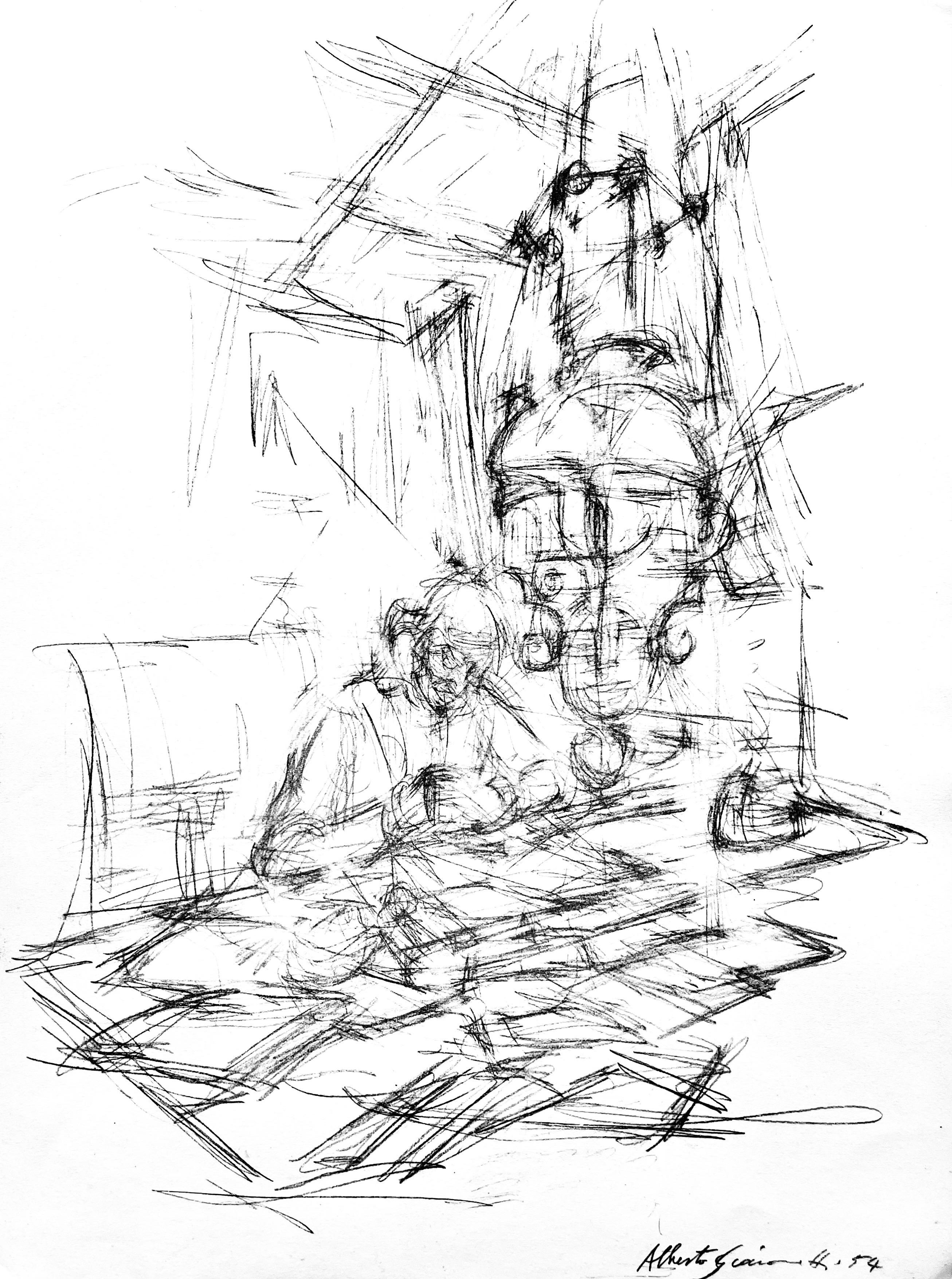 Giacometti, Komposition, Derrière le miroir (nach)