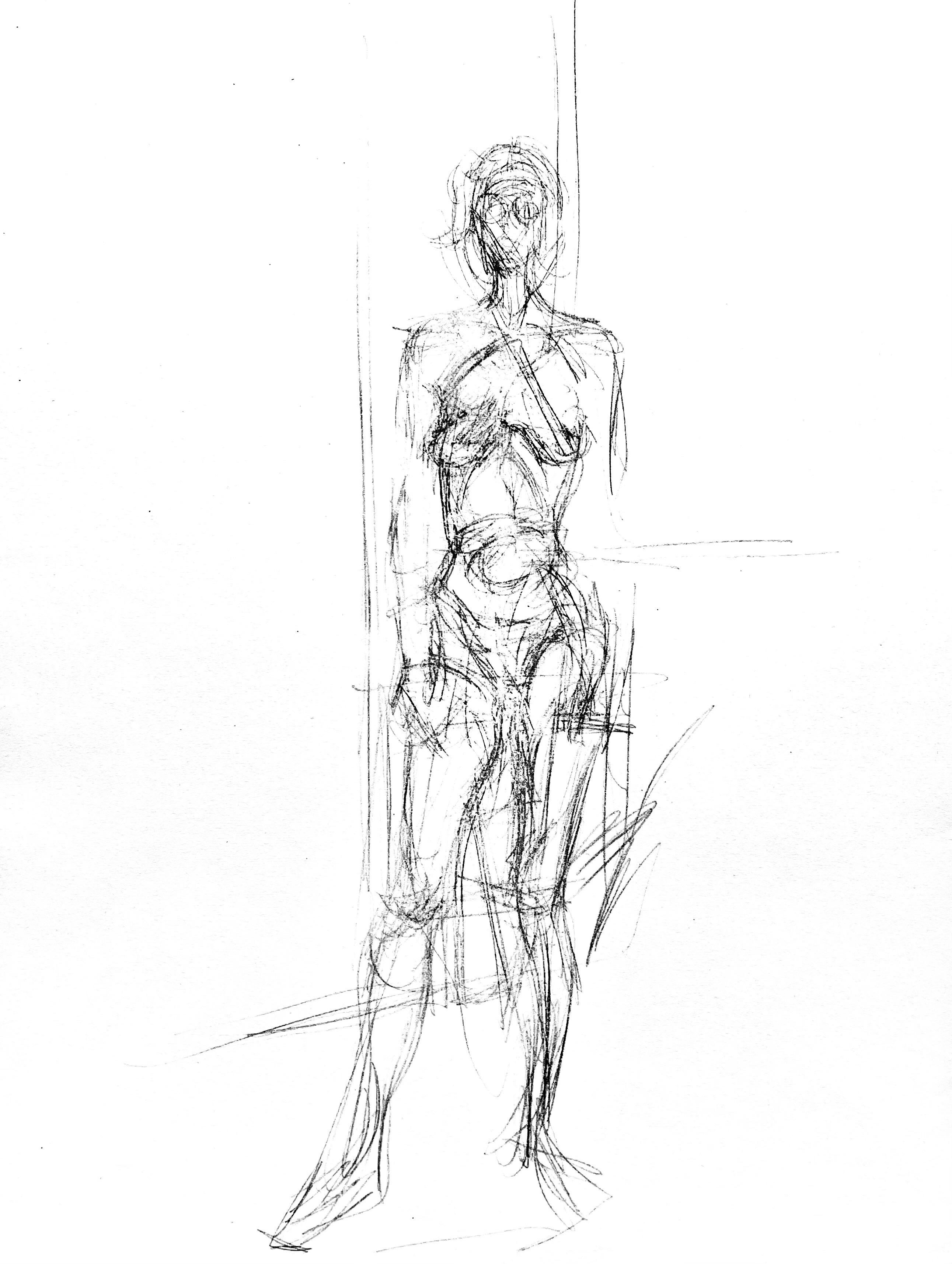 Alberto Giacometti Figurative Print – Giacometti, Komposition, Derrière le miroir (nach)