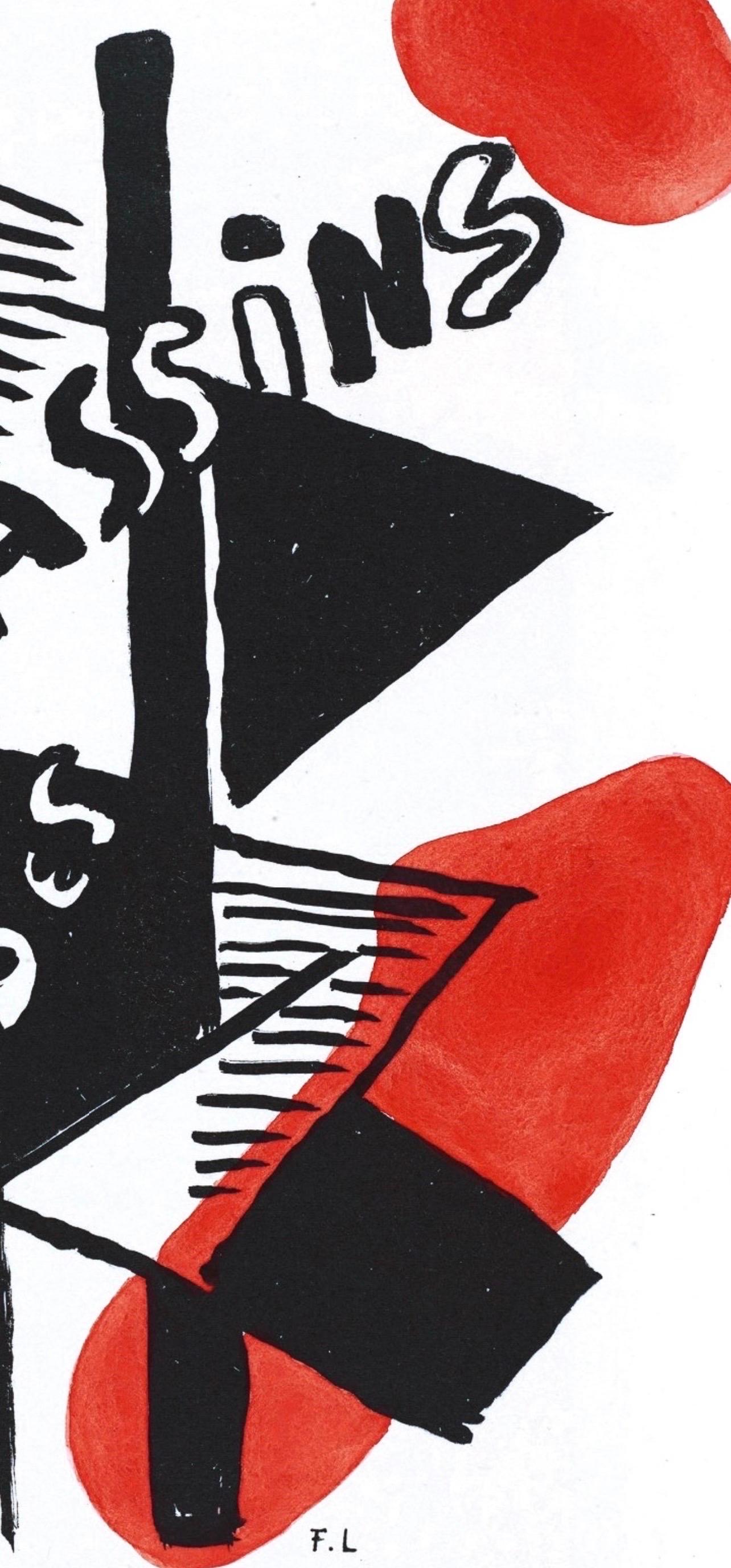 Fernand Leger, Morning of Drunkenness, from The Illuminations, 1949 - Beige Figurative Print by Fernand Léger