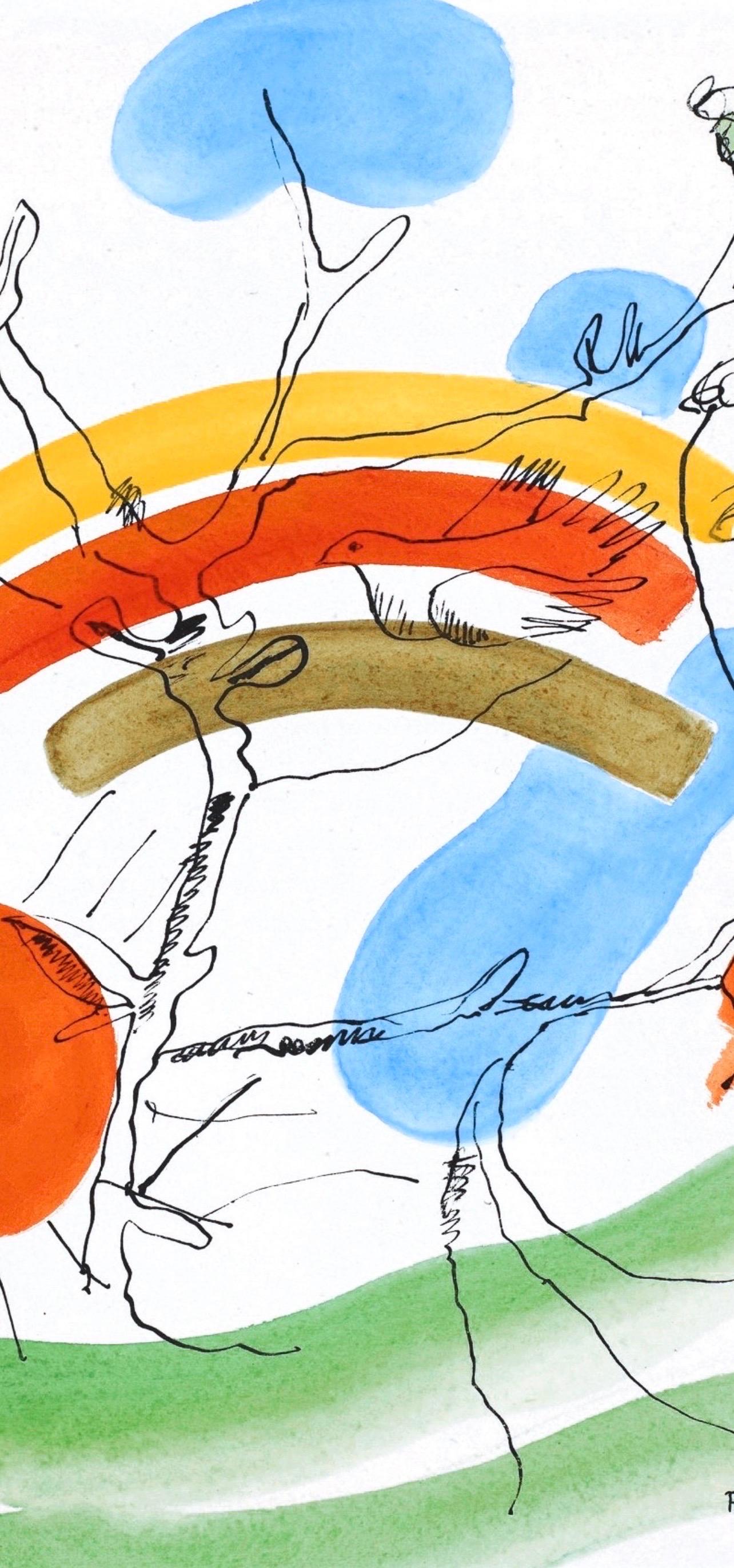 Fernand Leger, After the Flood, from The Illuminations, 1949 - Beige Figurative Print by Fernand Léger