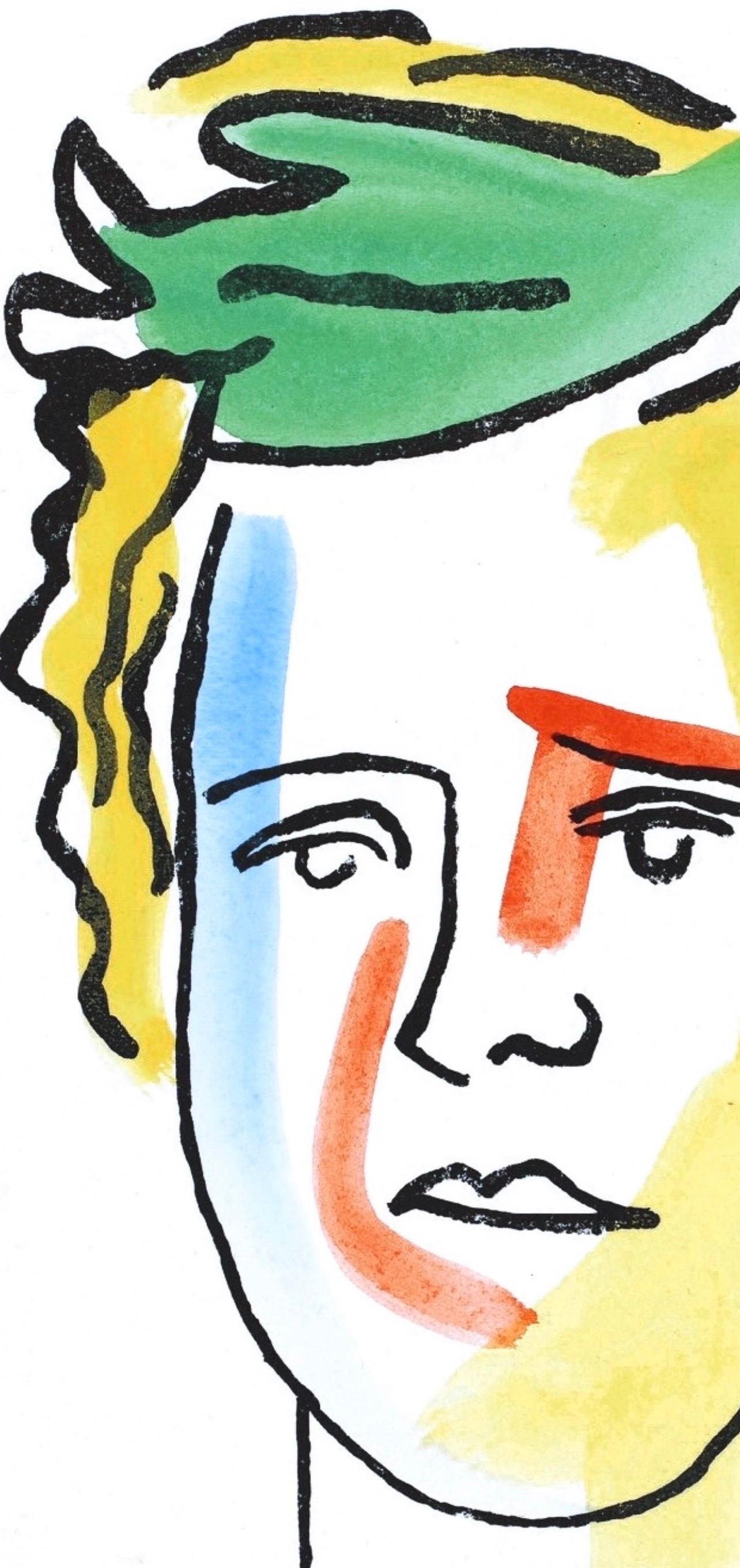 Fernand Leger, Portrait of Rimbaud, from The Illuminations, 1949 - Modern Print by Fernand Léger