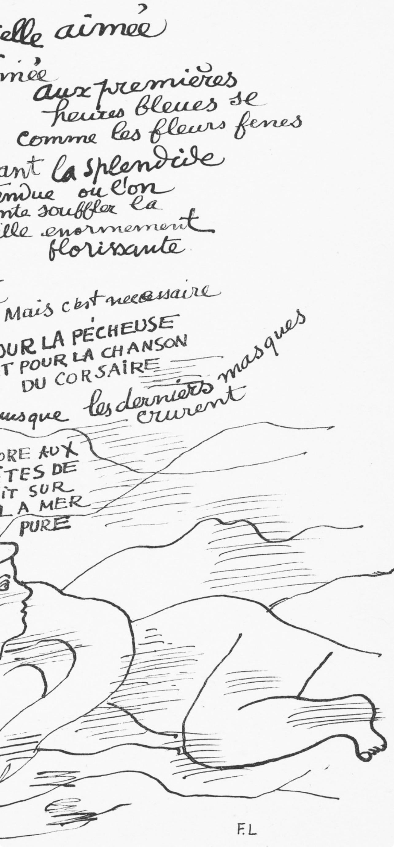 Fernand Leger, Is She Loved?, from The Illuminations, 1949 - White Abstract Print by Fernand Léger