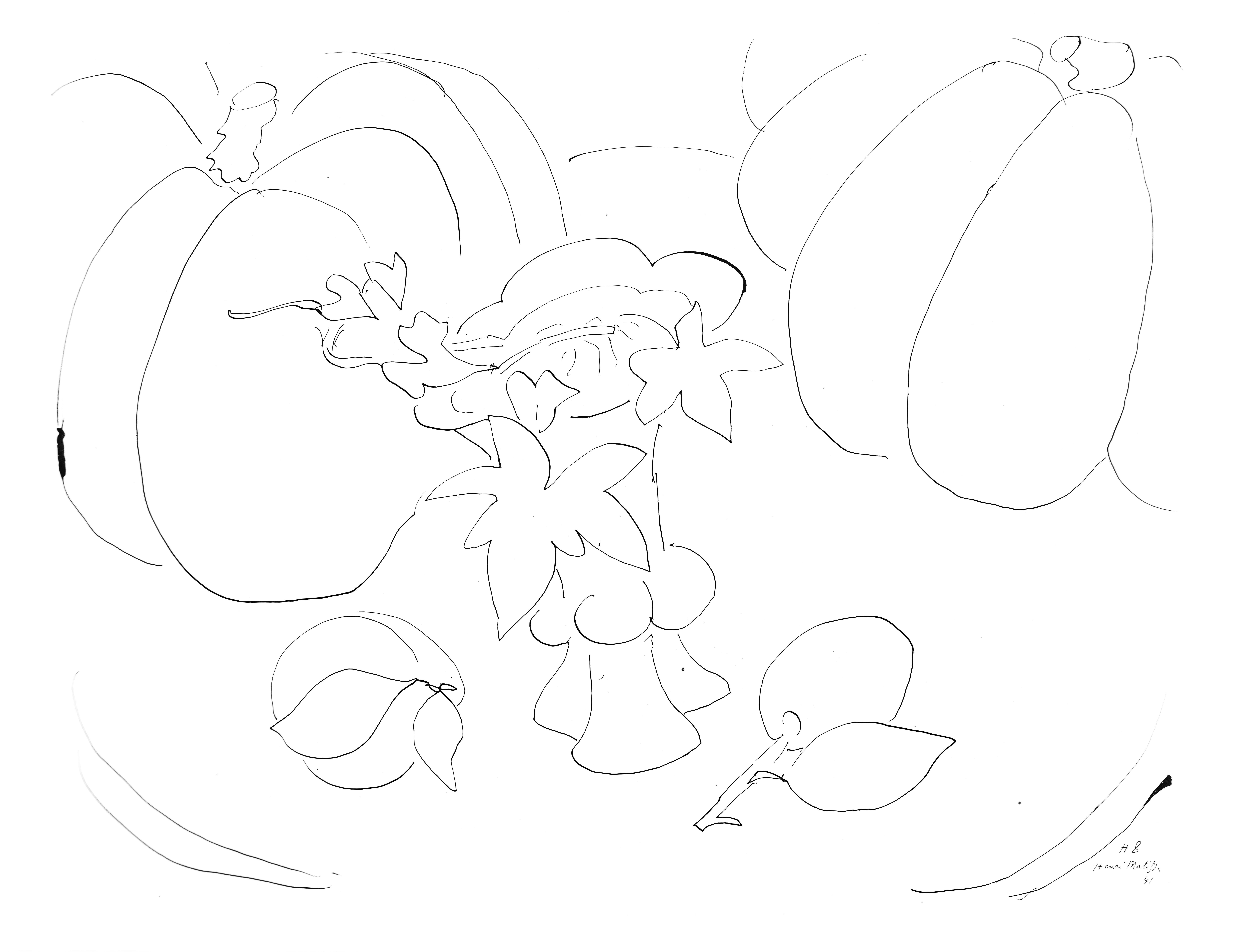 Matisse, Série H, var. 8 (Duthuit 9), Dessins, Thèmes et variations (después)