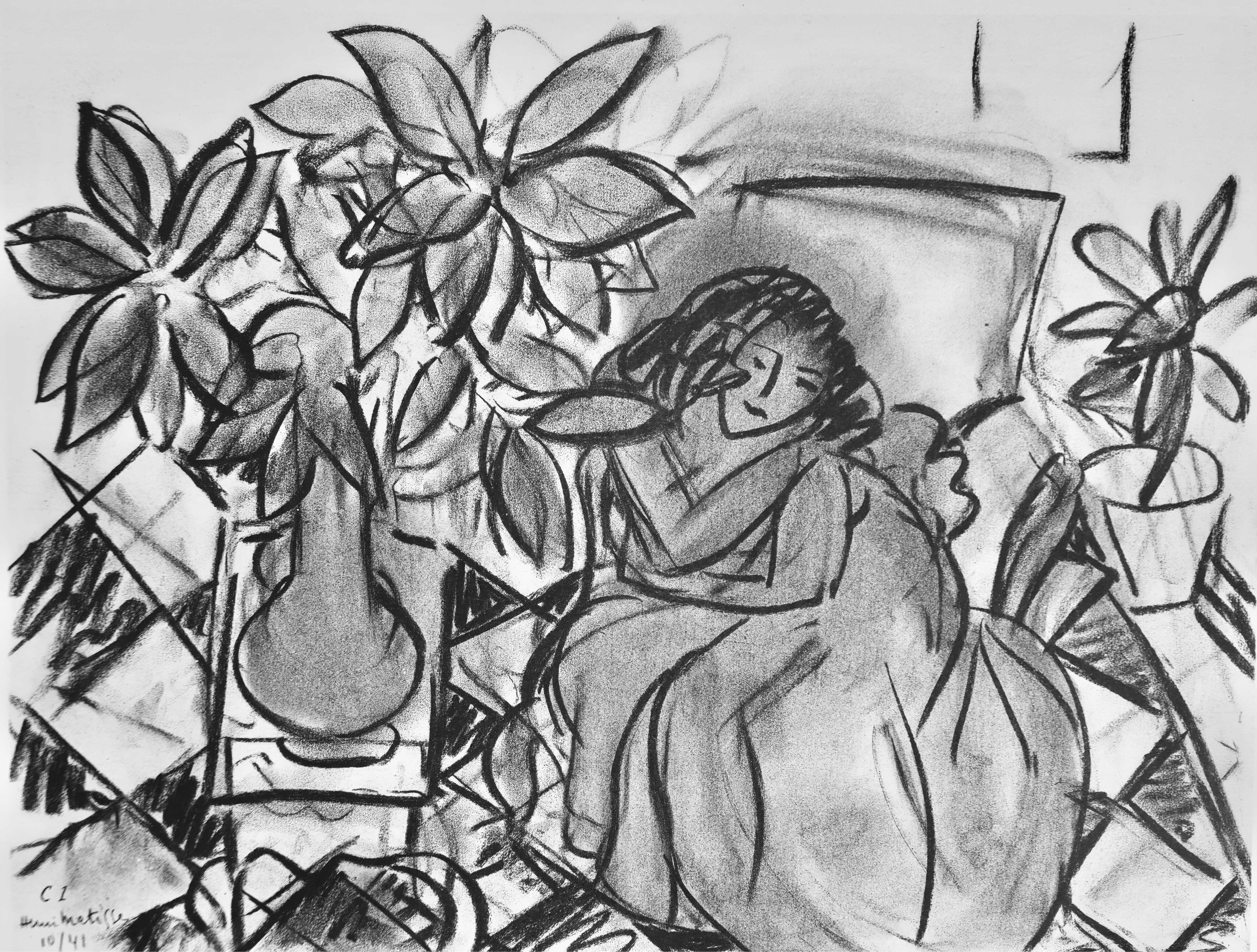 This exquisite lithograph after Henri Matisse (1869–1954), titled Serie C, var. 1 (Series C, Variation 1), from the album Henri Matisse, Dessins, Themes et Variations (Drawings, Themes and Variations), originates from the 1943 edition published by