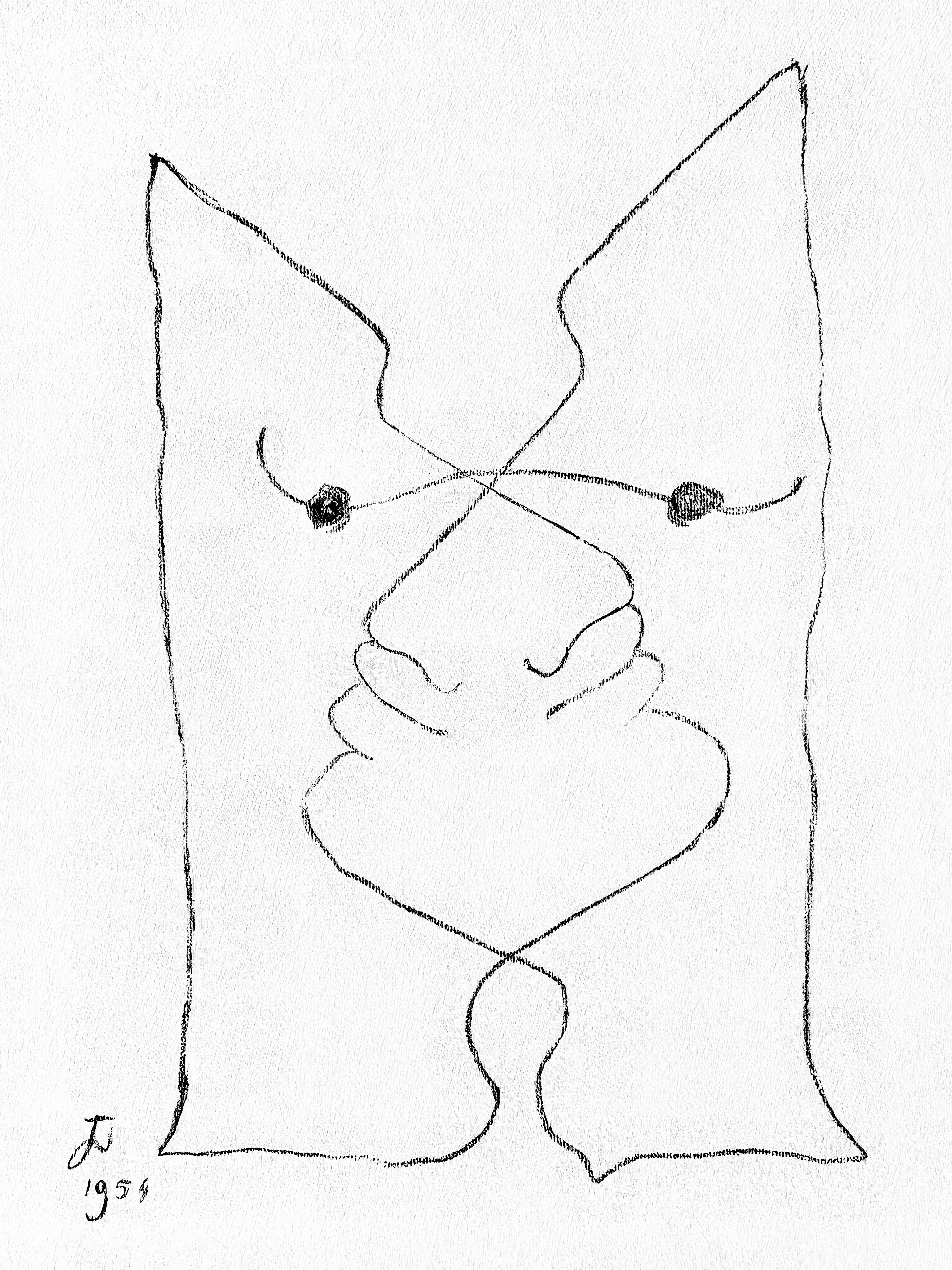 Jean Cocteau, Untitled, from Under the Coat of Fire, 1955