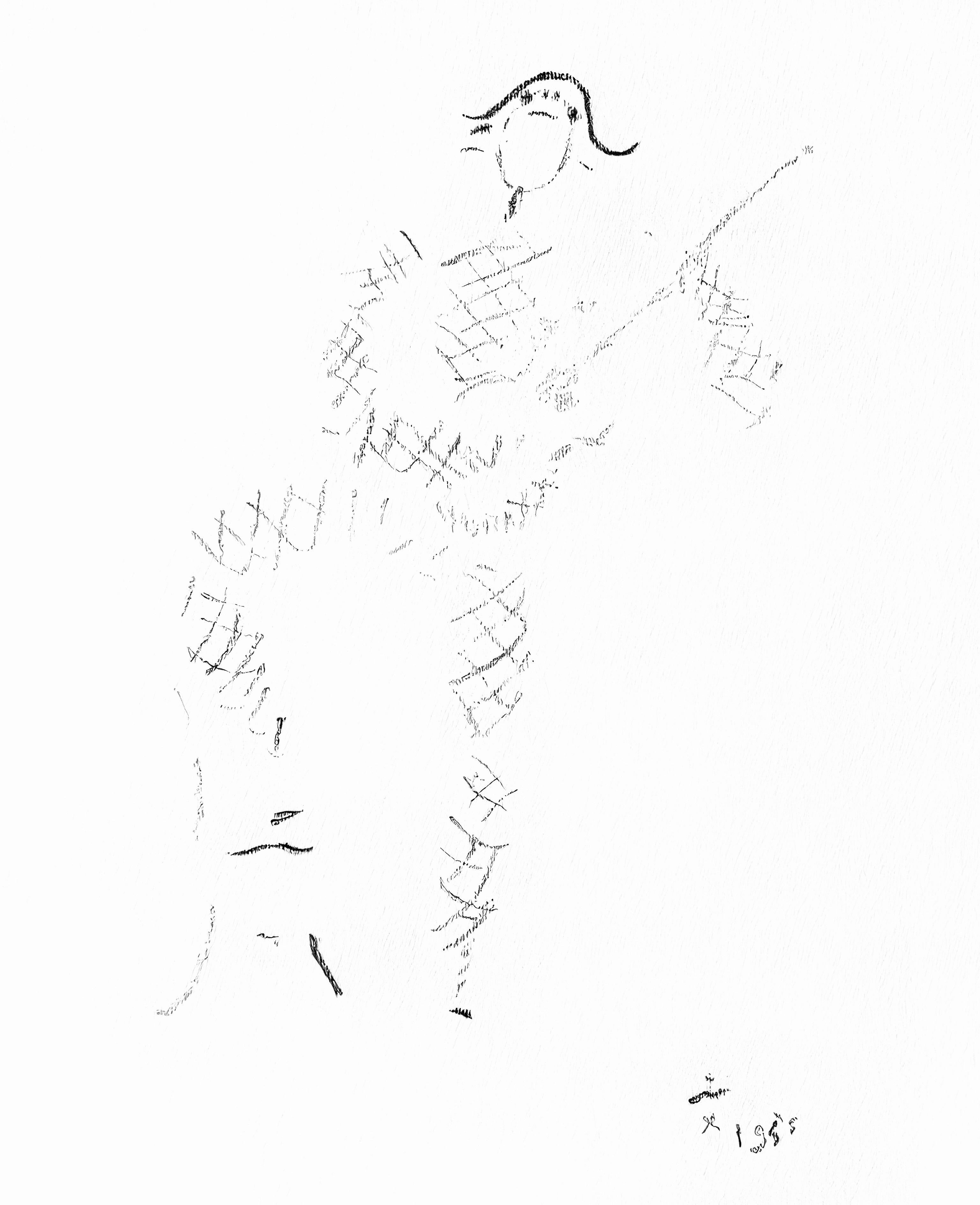 Jean Cocteau, Untitled, from Under the Coat of Fire, 1955