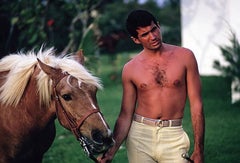 Slim Aarons 'George Hamilton with Horse on Capri' (Slim Aarons Estate Edition)
