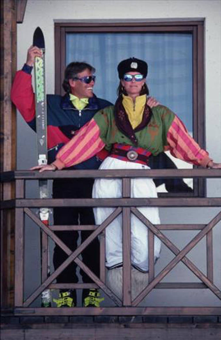 Slim Aarons Portrait Photograph - You Look Wonderful: Ski Champion Max Rieger & writer Meg O'Neil. Caucasus, Gudari