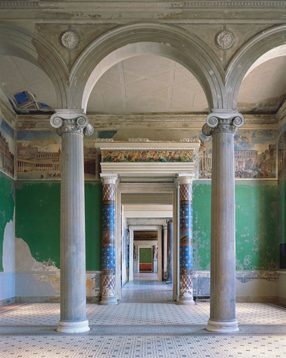 Reinhard Görner Landscape Photograph - Colored Columns III: Neue Museum, Berlin