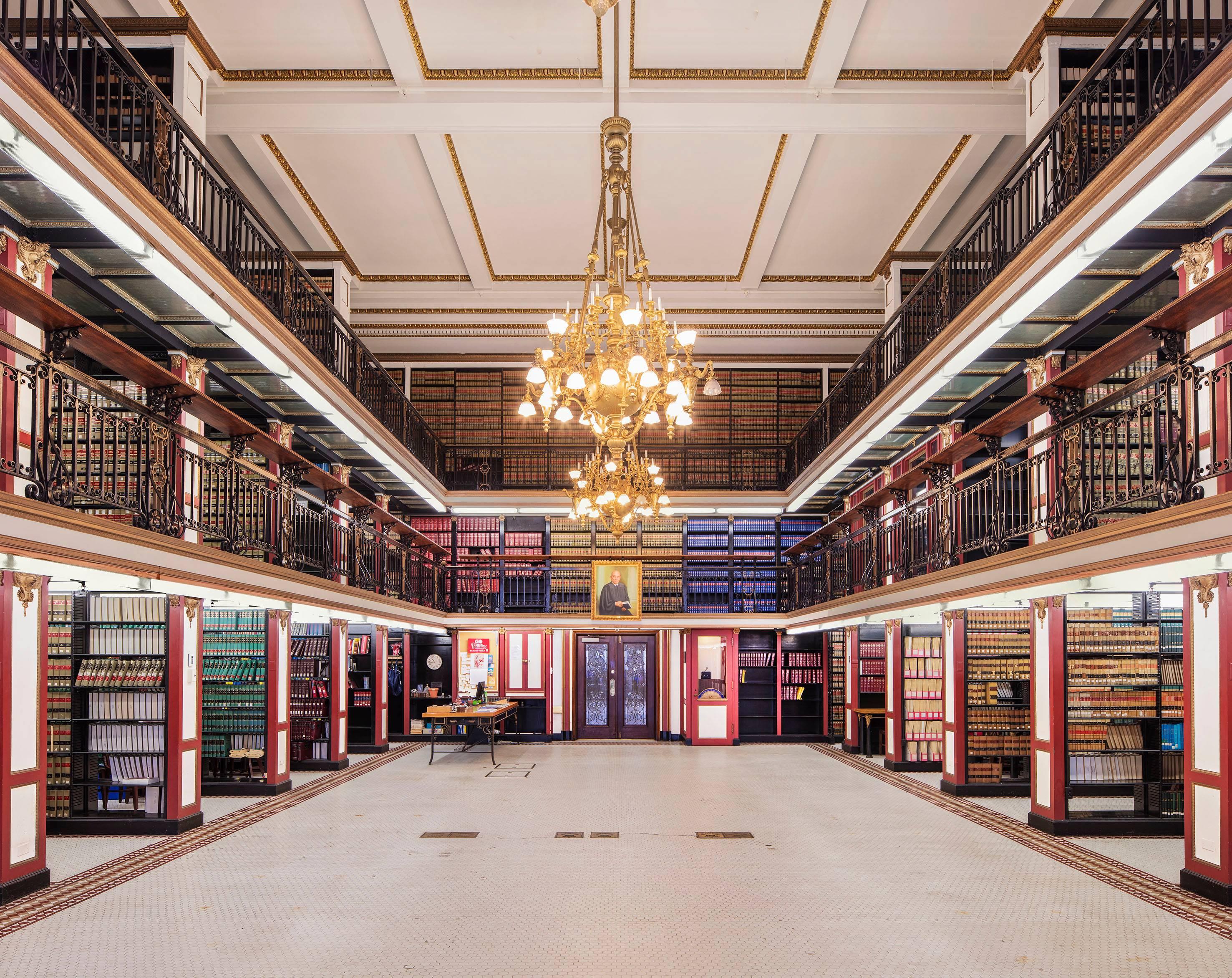 Reinhard Görner Landscape Photograph - City Hall Law Library, Philadelphia