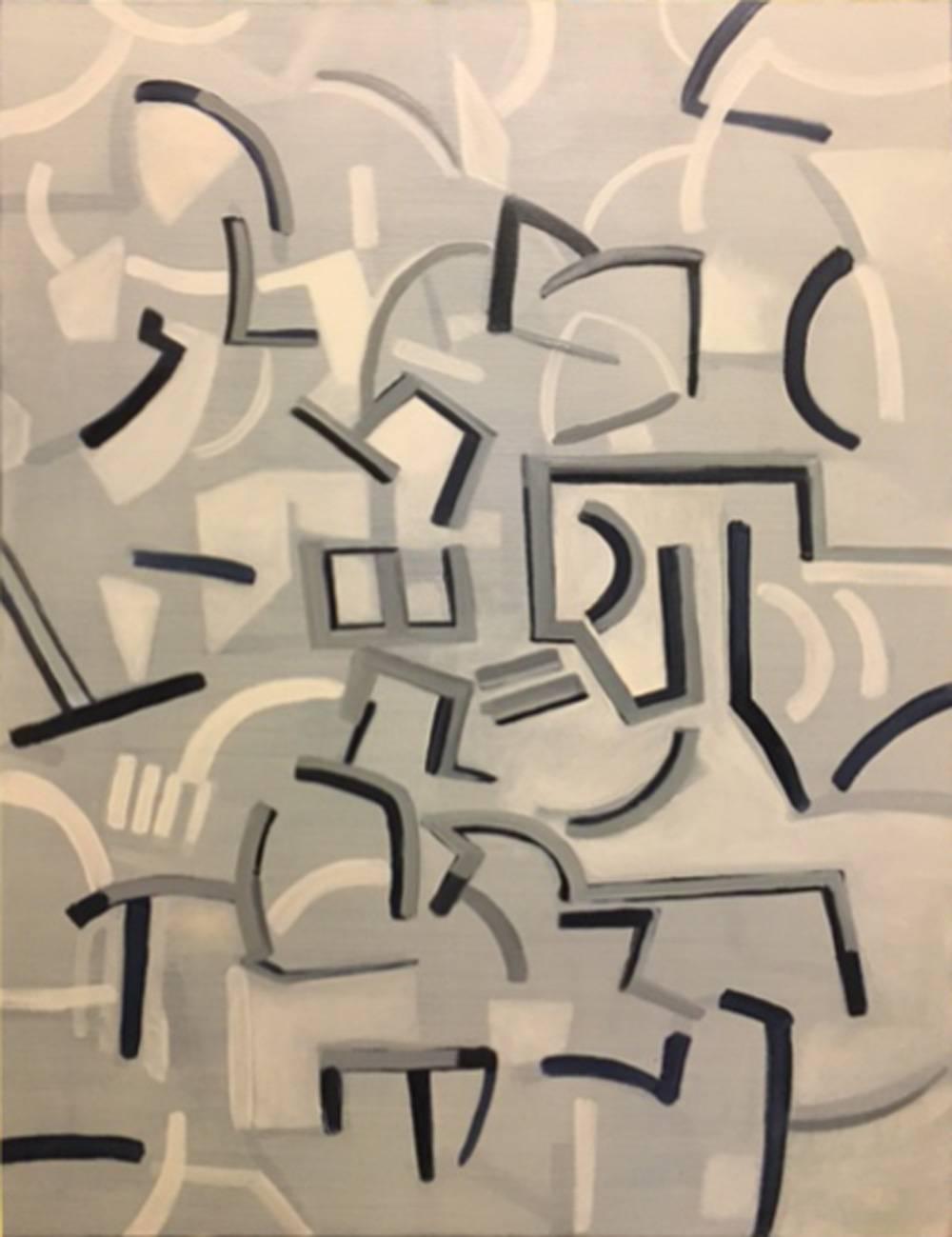 Intervention (Graffiti and Line Series) - Painting by Robert Petrick