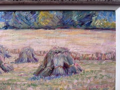 Wynford Dewhurst, Impressionist study of Hay stacks, Normandy, France