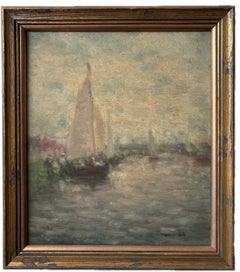 William Mason, scène portuaire impressionniste irlandaise au crépuscule, « Nocturne »