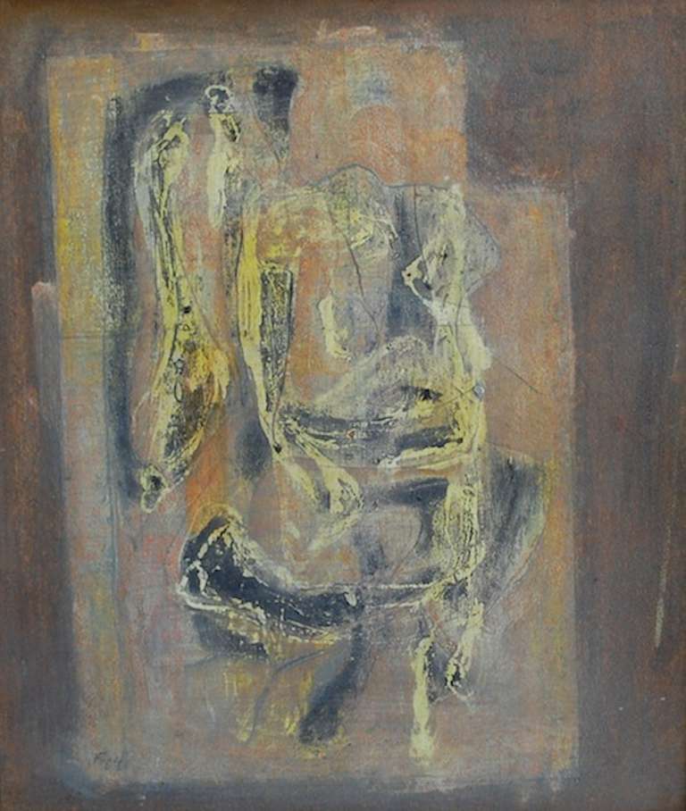 Seymour Fogel Abstract Painting - Abstract in Brown