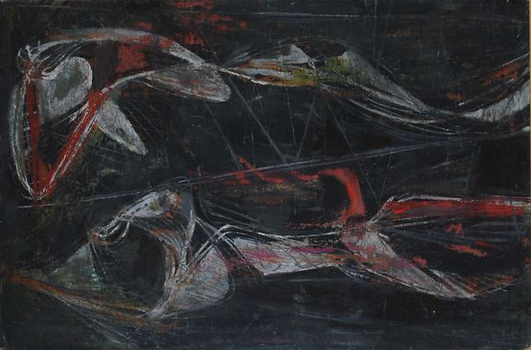 Seymour Fogel Abstract Painting - Untitled (Midnight Zone)