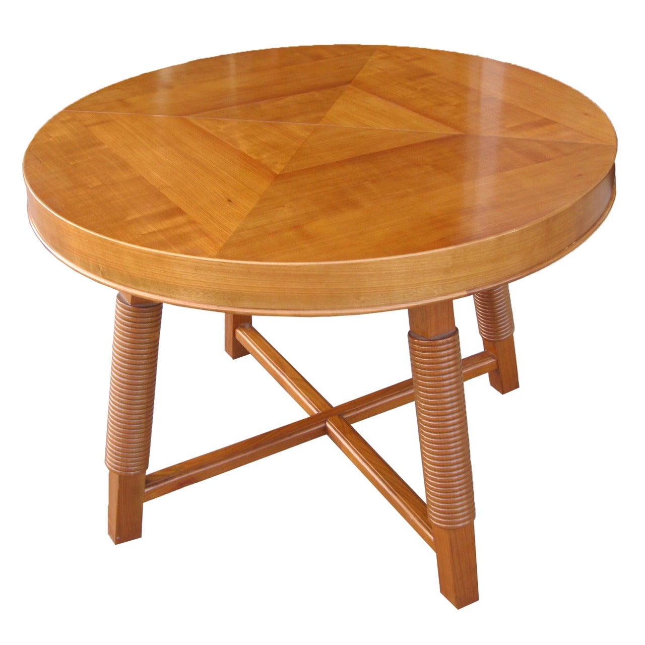 French Basque 1940's round extension table by Victor Courtray For Sale