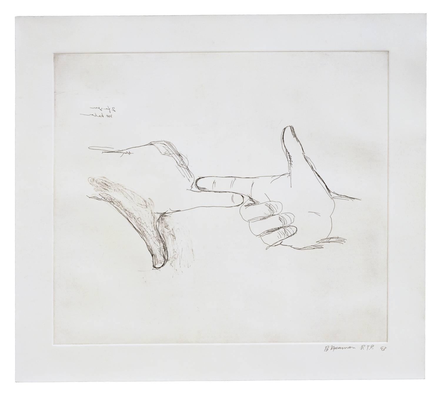 Bruce Nauman Figurative Print - Untitled (from 'Fingers and Holes')
