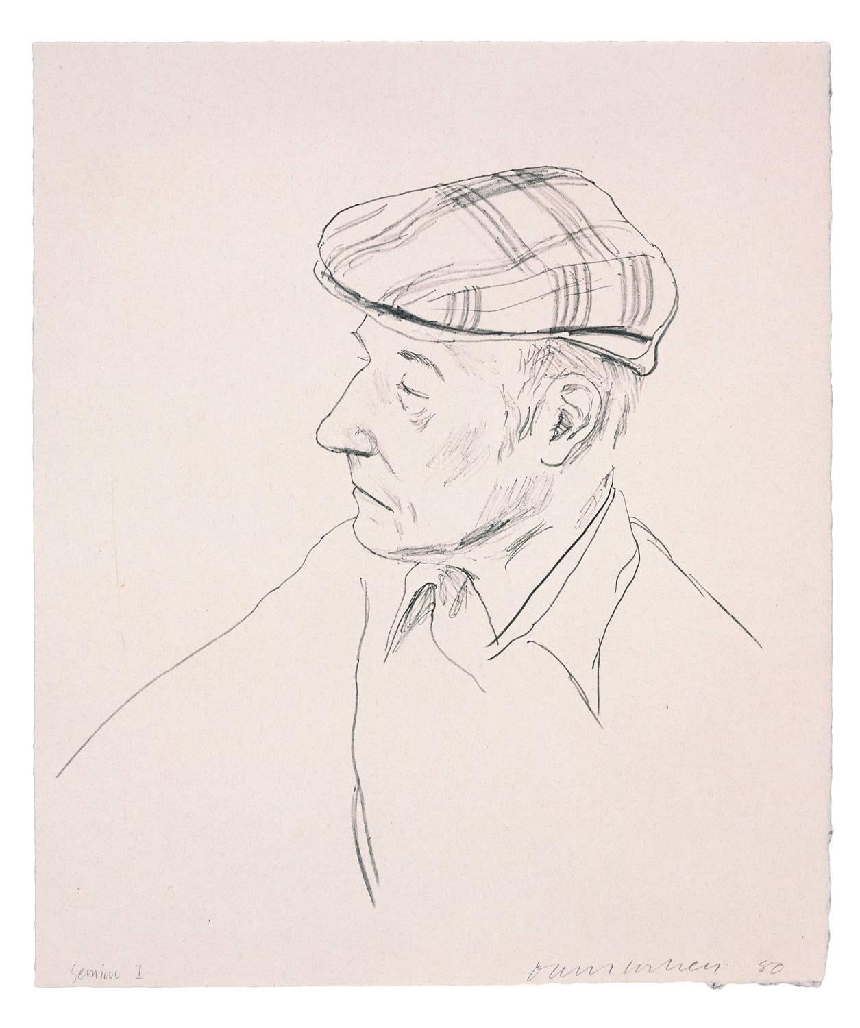 David Hockney Portrait Print - William Burroughs