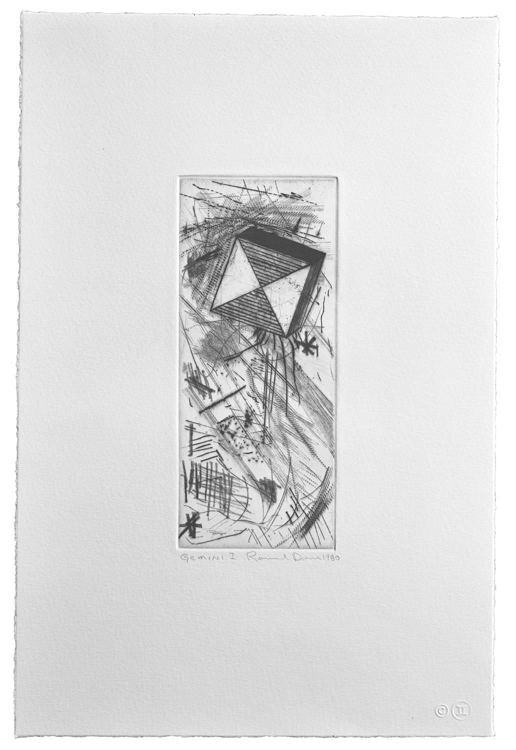 Ron Davis Abstract Print - Drypoint Epsilon