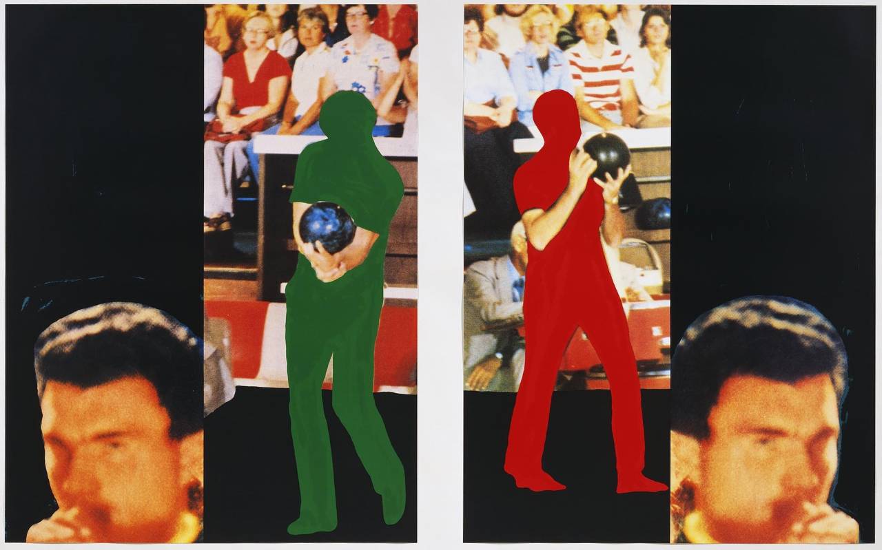 Two Bowlers (with Questioning Person) - Print by John Baldessari