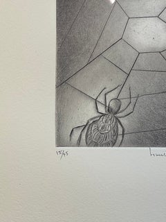 from "Ode à ma Mère" (Sheet 4) - Contemporary, Etching, Black, White, Spider
