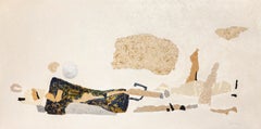 "Somewhere" Abstract Mixed Media Artwork on Linen, 70x140cm 2023