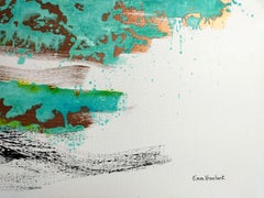 «Effusion», pintura abstracta en acrílico con barniz de oxidación, década de 2010, 100 x 100 cm