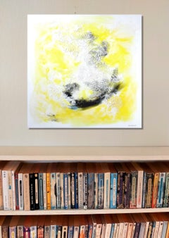 Letting Go, Abstract Acrylic on Linen, Unframed 80 x 80 cm Artwork