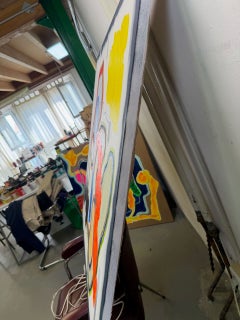 Patatoïdes n° 1, œuvre abstraite de 100 x 100 cm, réalisée à l'acrylique et à la bombe aérosol
