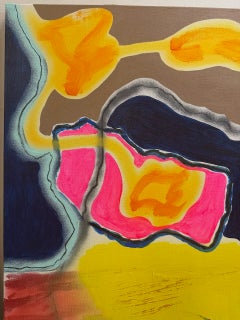 Patatoïde n° 2, œuvre abstraite, 100 x 100, acrylique et peinture en spray, non encadrée