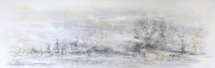 "Open space 4" landscape painting acrylic on linen canvas 60x180cm 2017