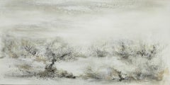 Open Space 3, Paysage figuratif, acrylique sur toile de lin, 50 x 100 cm