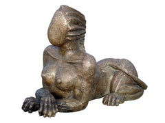 "Sphinge" bronze figurative sculpture from 2 to 8 60x45x80cm 2009