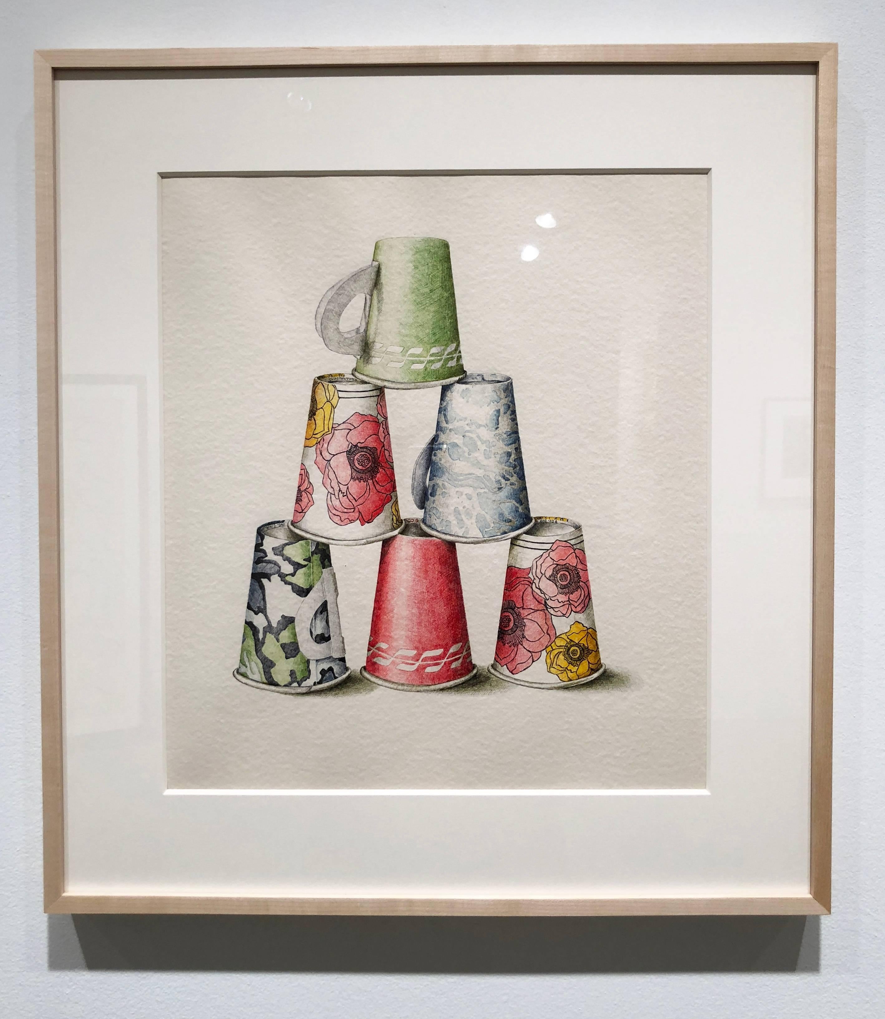 6 Mixed Paper Cups - Art by Dalia Ramanauskas