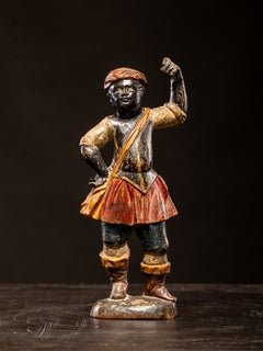 Venezianische polychrome und vergoldete Figur eines Mohren