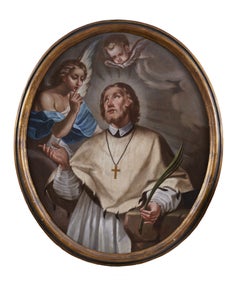 Calle del Siglo XVII Juan de Nepomuceno, Escuela veneciana, «Santo», óleo sobre lienzo, azul y blanco