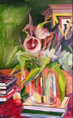 Nature morte avec livres, 120x80cm, huile sur toile