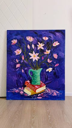Blumenstrauß, 120 × 100 cm, Acryl auf Leinwand
