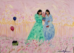 «Hermanas», 130 x 180 cm, acrílico sobre lienzo