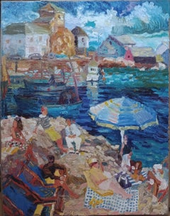 Pique-nique entre amis, 60 x 45 cm, huile sur toile